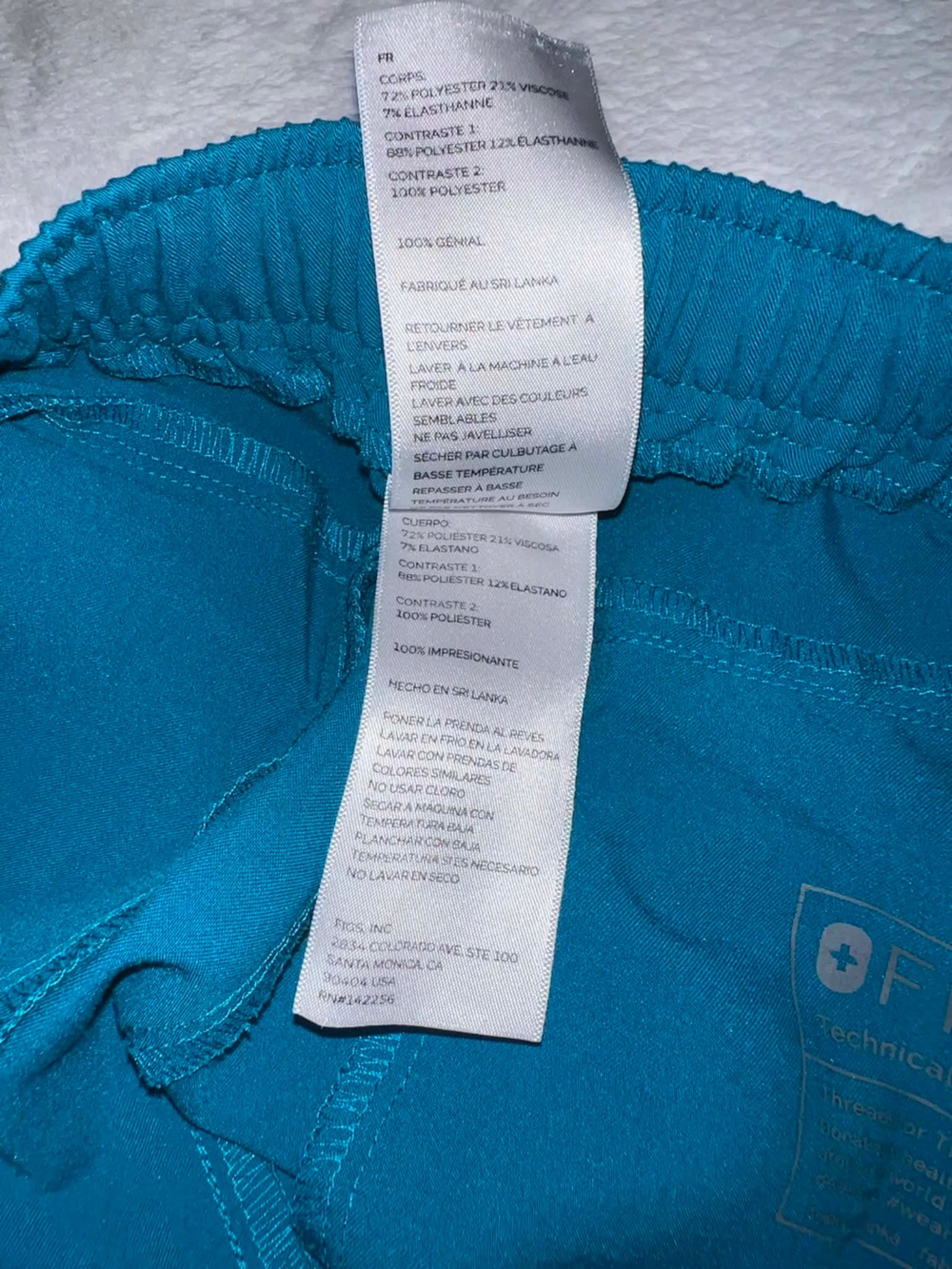 Figs Technical Collection Teal Scrub Pants- Womens Size Large - Picture 5 of 8